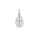 Pendentif croix ovale en argent 