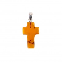 Pendentif croix Ambre