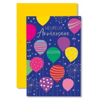 Carnet HA Ballons multicolores sur fond violet 