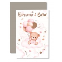 Carnet Div Ourson rose et ballons