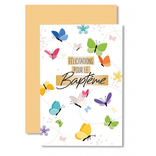 Carnet Baptême Papillons multicolores