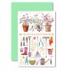Carnet Ha outils de jardinage bottes roses