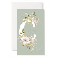 Carnet Sc Fleurs et papillons sur fond vert