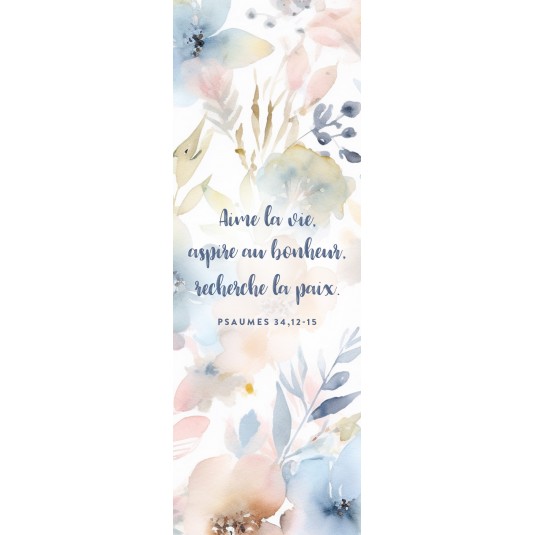 Signet Motifs floraux pastels "Aime la vie..."