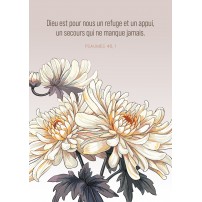 Carte Avec Verset Fleurs blanches dessinées