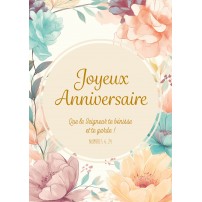 Carte Avec Verset Verset sur motif floral