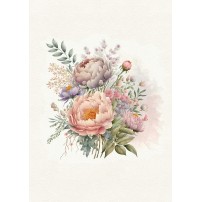 Carte Sans Texte Bouquet de fleurs en aquarelle