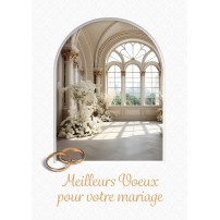 Carte Avec Message Bouquets dans une salle de bal et alliances