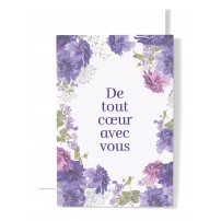 Carnet Condoléances Bouquets de fleurs violettes