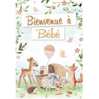 Carnet Naissance Petits animaux avec landau