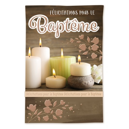 Carnet Bapteme Bougies et galet