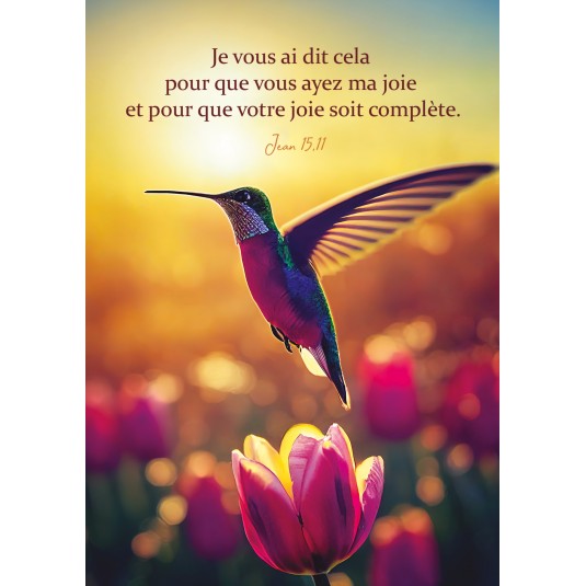 POSTER A3 colibri "Que votre joie soie complète" - Jean 15, 11