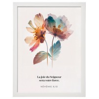 POSTER A4 avec cadre floral "La joie du Seigneur…" - Néhémie 8, 10