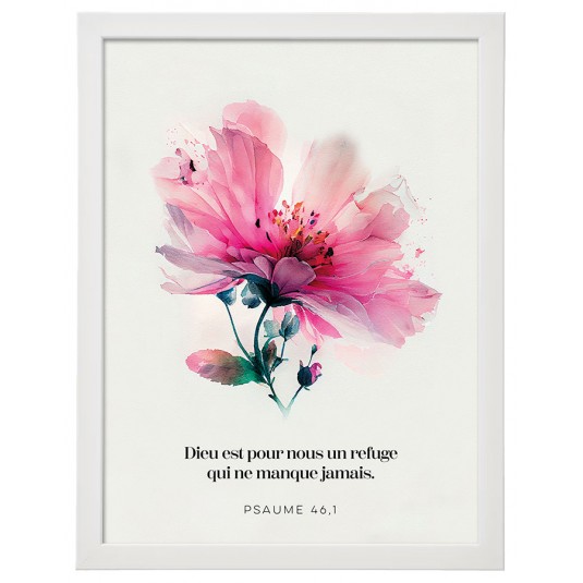 POSTER A4 avec cadre "Dieu est pour nous…" - Psaume 46, 1