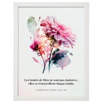 POSTER A4 avec cadre floral "Les bontés de Dieu…" - Lamentations 3, 22-26