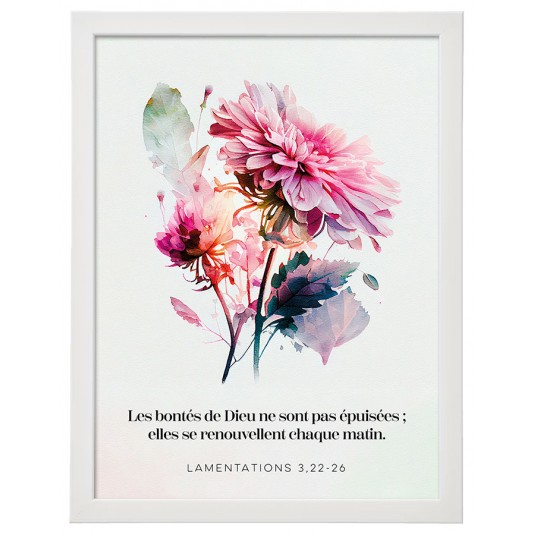POSTER A4 avec cadre "Les bontés de Dieu…" - Lam.3, 22-26