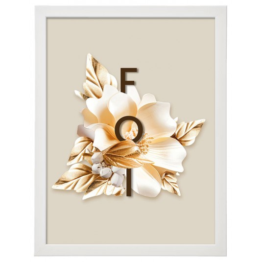 POSTER A4 avec cadre floral "Foi"