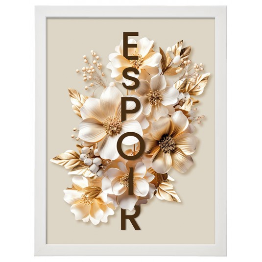 POSTER A4 avec cadre floral "Espoir"