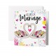 Carnet Carre Mariage Deux cygnes formant un coeur