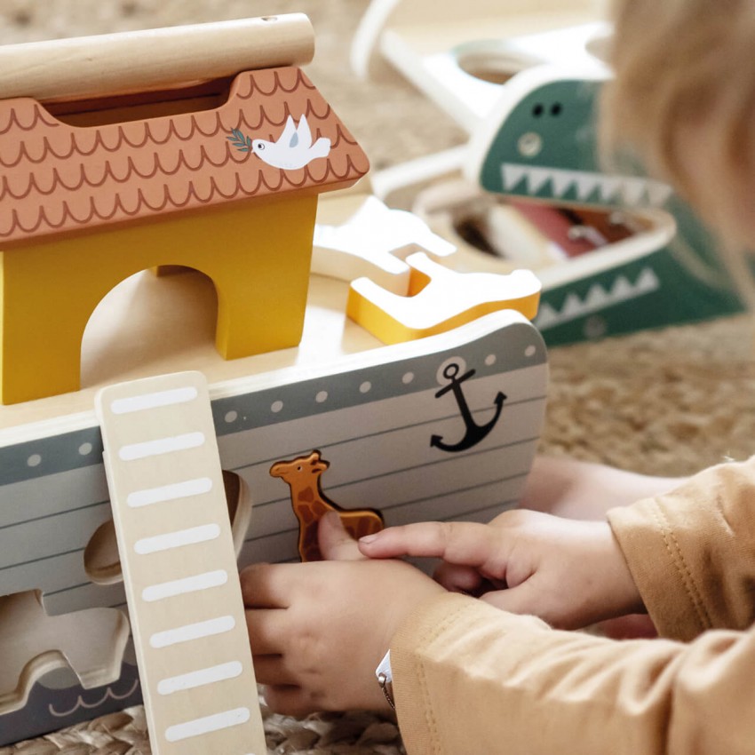 Janod - Juego de Memoria Dinosaurios - 20 Piezas de Madera de Huevos Dinosaurio - 10 Parejas de Bebés Dinosaurios - A Partir de 24 Meses, J05826