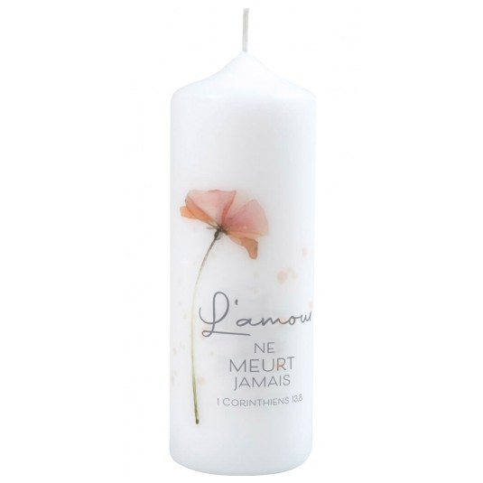 Bougie «Fleur» avec verset 