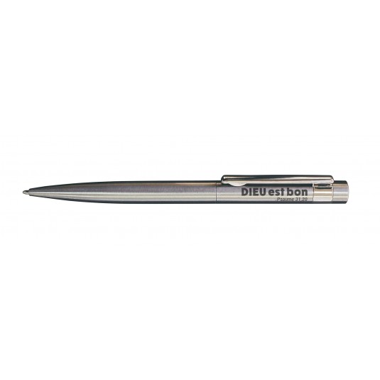 Stylo bille twist en en acier inoxydable recyclé