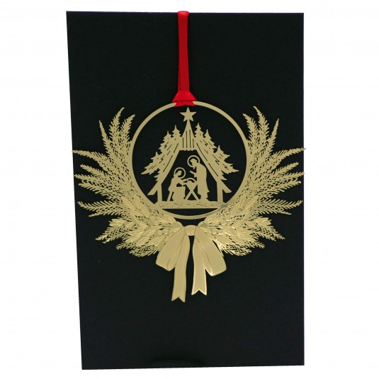 Décoration de Noël en métal, crèche