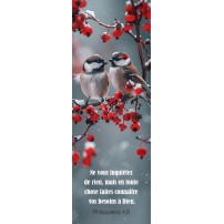 Signet Deux oiseaux posés sur une branche en hiver