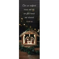 Signet Petite crèche en bois illuminée