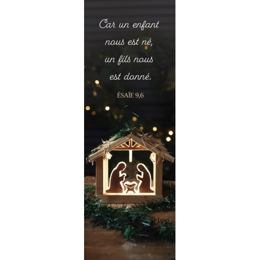 Signet Petite crèche en bois illuminée