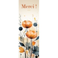 Signet Fleurs oranges et bleues dessinées