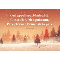 Mini-carte Fin D'année Paysage avec des sapins en hiver
