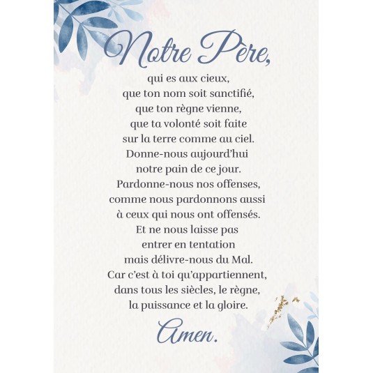 Carte Le Notre Père (Branches bleues)
