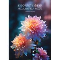 Carte Avec Verset Fleurs multicolores sur fond flou
