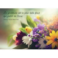 Carte Citation Bouquet de fleurs multicolores