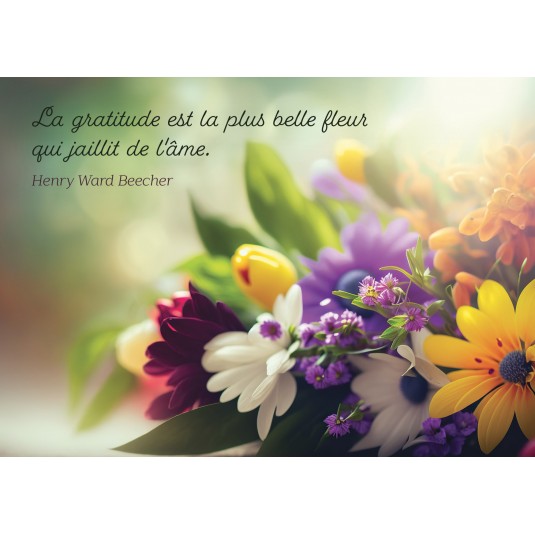 Carte Citation Bouquet de fleurs multicolores