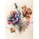 Carte Sans Texte Fleurs multicolores en aquarelle
