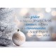 Carte Fin D'année Boule de Noël et branches de sapin enneigées