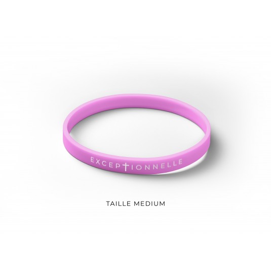 Bracelet silicone Exceptionnelle rose - M