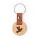 Porte-clé rond en bois Colombe