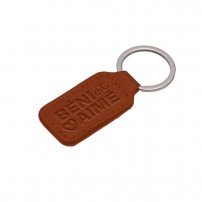 Porte-clés en simili-cuir Béni et aimé marron