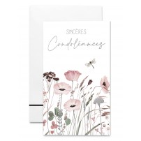 Carnet Sc Fleurs roses et argentées et libéllule