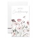 Carnet Sc Fleurs roses et argentées et libéllule