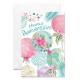 Carnet Ha Cercles fleuris colorés avec feuilles vertes dorées