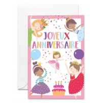 Carnet HA Petites filles ballerines, ballons et gâteau d'anniversaire