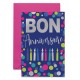 Carnet Ha Billes et bougies multiocolores sur fond bleu foncé, écriture argenté