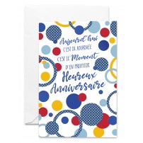 Carnet HA Cercles bleus dorés, rouges et jaunes