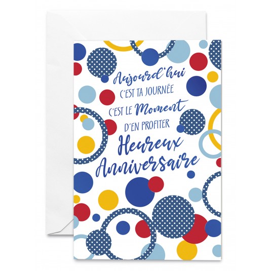 Carnet Ha Cercles bleus dorés, rouges et jaunes