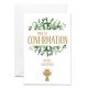 Carnet Confirmation Petit calice doré et feuillage vert