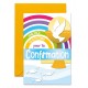 Carnet Confirmation Calice orange, arc-en-ciel, colombe et poisons